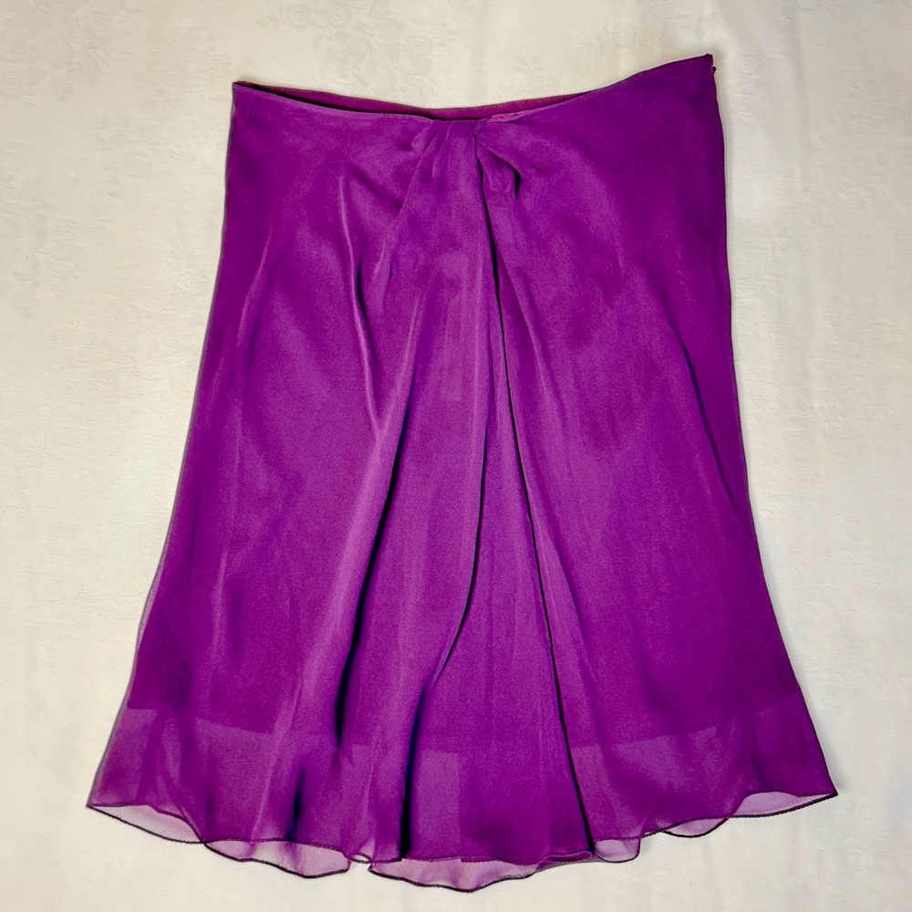 NWT MSSP Max Studio Specialty Products blackberry silk skirt sz XS 0
